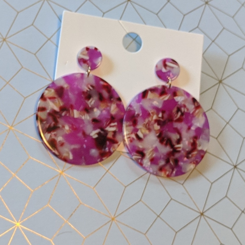 Multi Color disc Earrings